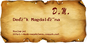 Deák Magdaléna névjegykártya